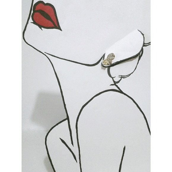 Vintage rhinestone/pearl bow screwback earrings - Picture 2 of 6